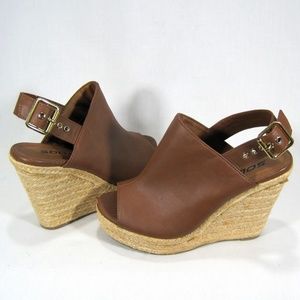 Soda Brown Platform Wedge Espadrilles Size: 5.5M